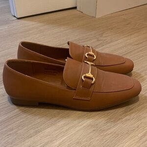 Steve Madden Brown Loafers with Gold Accent